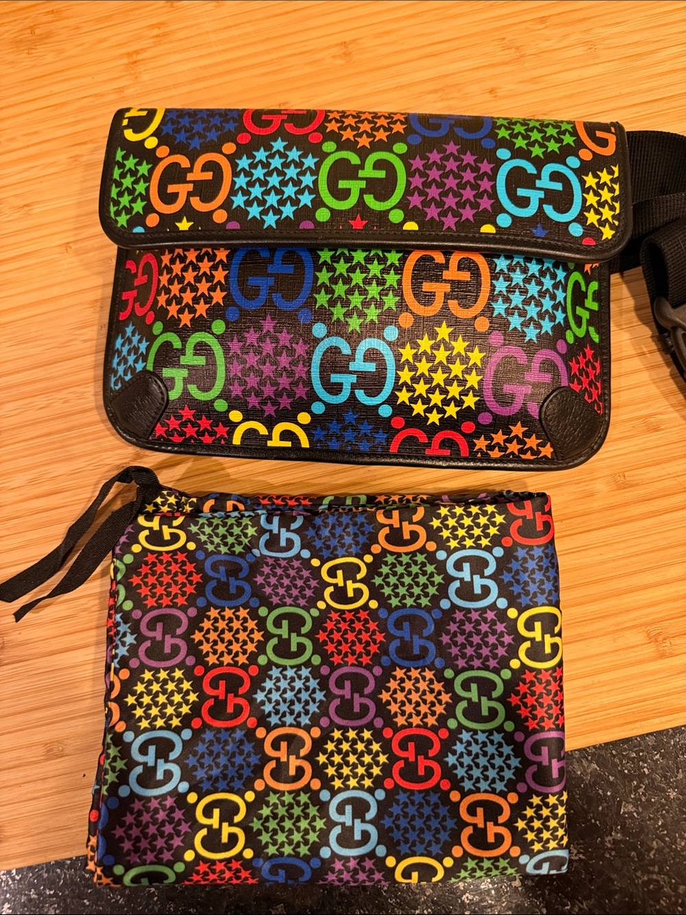 Gucci Rainbow GG Star belt bag  💯 authentic